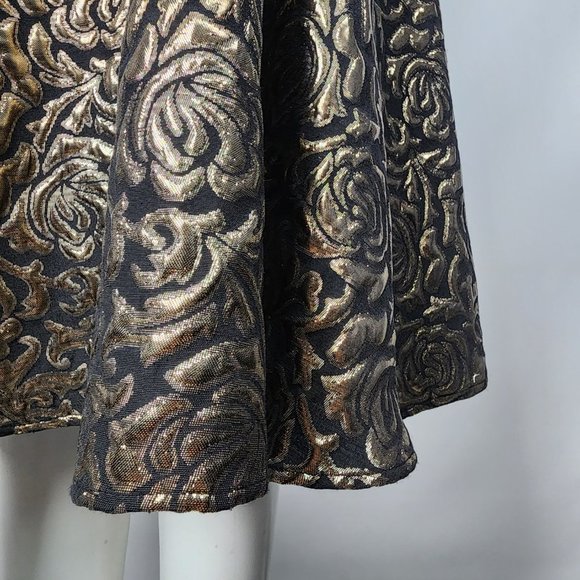 Elegant Black and Gold Floral Dress - Picture 5 of 13